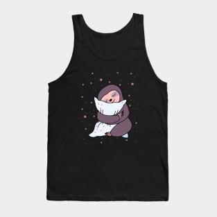 Sweet Sleepy Sloth and little pink stars Tank Top